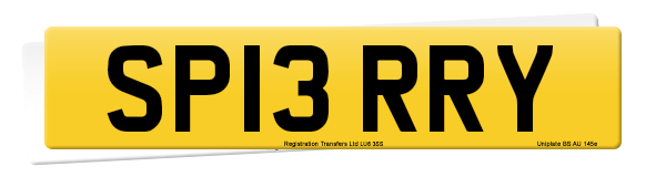 Registration number SP13 RRY